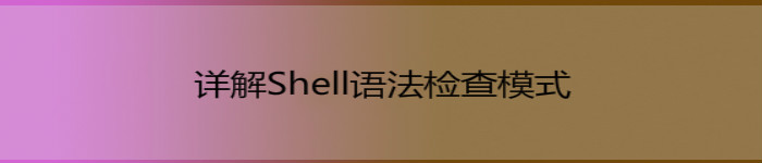 详解shell语法检查模式