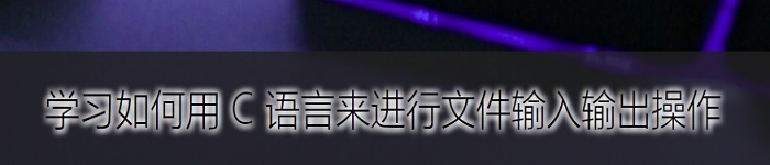 学习如何用 C 语言来进行文件输入输出操作